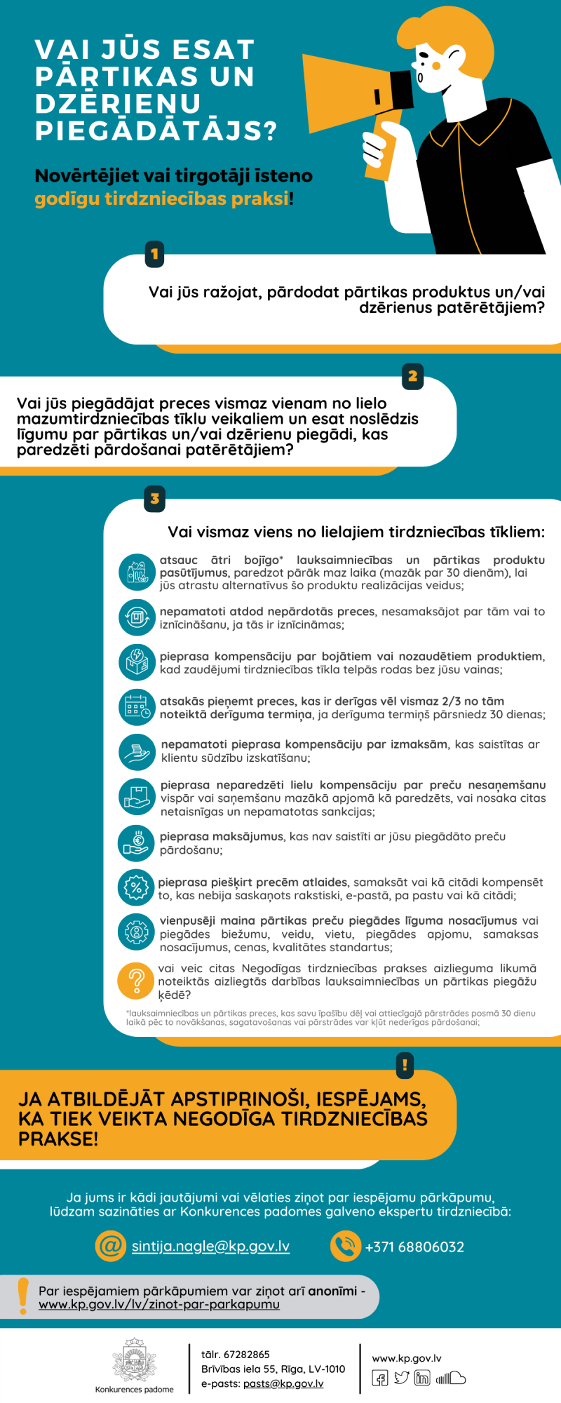 Infografika godīgas tirdzniecības prakses novērtēšanai