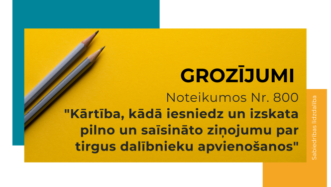 grozījumi MK noteikumos nr.800