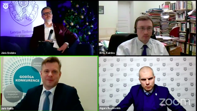 Latvijas tirdzniecības un rūpniecības kameras diskusija, kurā KP ar sarunu biedriem diskutē par pašvaldību iesaisti uzņēmējdarbībā. 