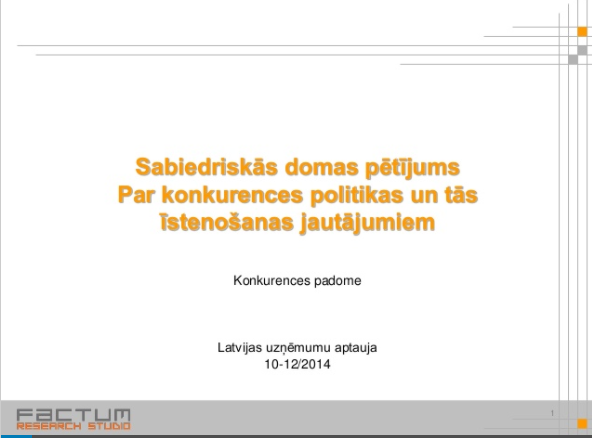 Sabiedriskās domas pētījums – 2014. gads